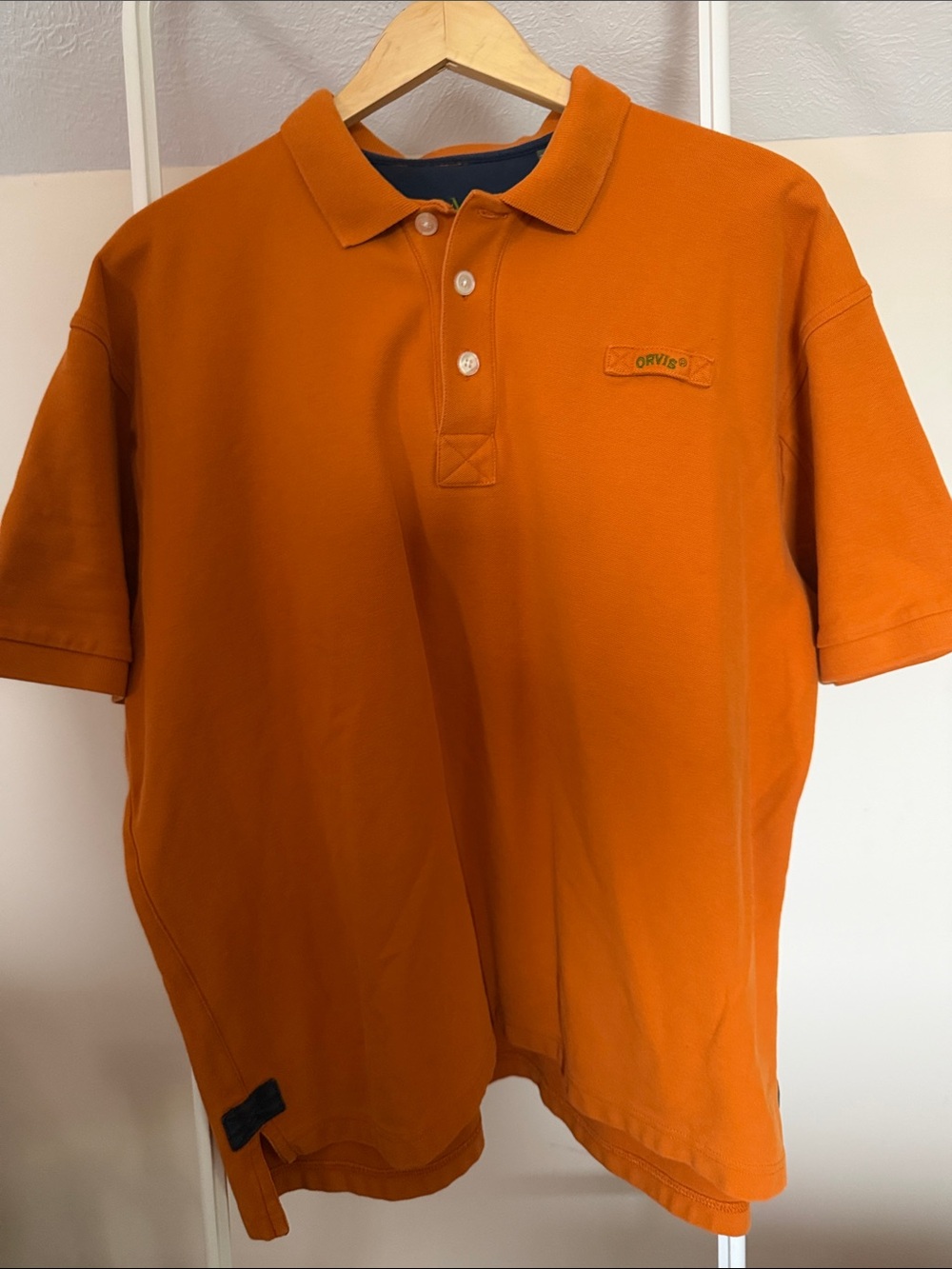 Orvis cotton polo shirt - size XL - stonewashed orange